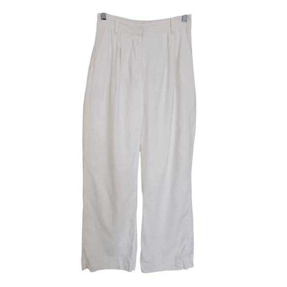 Abercrombie & Fitch Pants - Abercrombie & Fitch White High Waist Wide Leg Linen Pants Sz XS Coastal Beachy